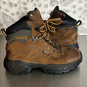 Carhartt women’s waterproof brown leather Hiker SoftToe work Boot sz 6.5